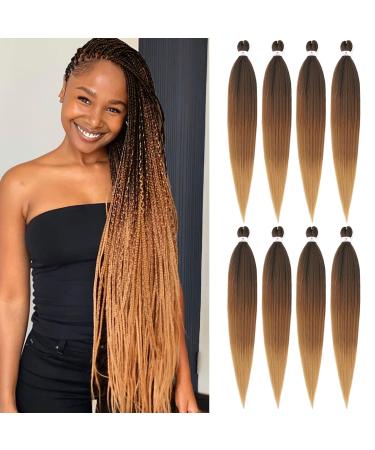 Beyond Beauty 8 Packs Black Pre Stretched Braiding Hair Synthetic Yaki EZ Braiding Coi Leray Braids Knotless Braiding Hair Extensions Pre Stretched Hot Water Setting Crochet Braids 42Inch(1B-30-27) 8Packs-42Inch T1B-30-27
