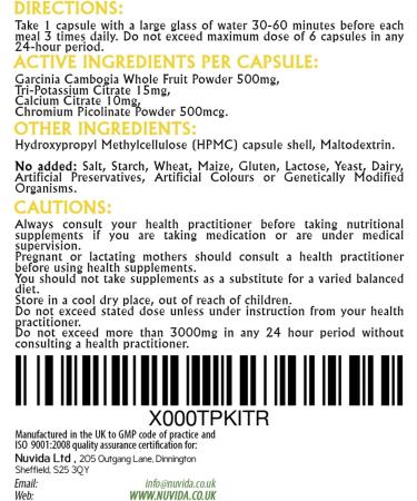 High Strength Garcinia Cambogia Extract Capsules - 90 x 500mg | Vegan Friendly Supplement - Buy Online on GoSupps.com