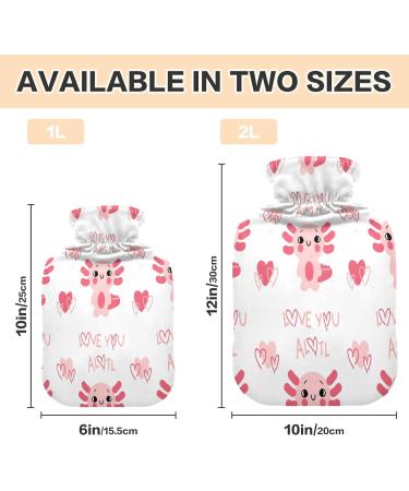 Axolotl Salamander Heat Bottle 2L - Adorable Plush Hot Water Bottle for Winter Warmth | Perfect for Kids Men & Women - Buy Online on GoSupps.com