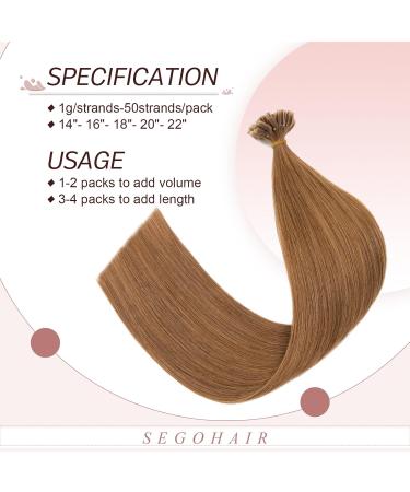 SEGOHAIR U Tip Hair Extensions Pre Bonded Hair Extensions Remy Human Hair Extensions 50 Strands 1g/Strands U-Tip Keratine Nail Fusion Hair Extensions 18 inch Chestnut Brown 18inch 06Y-Chestnut Brown - Buy Online on GoSupps.com