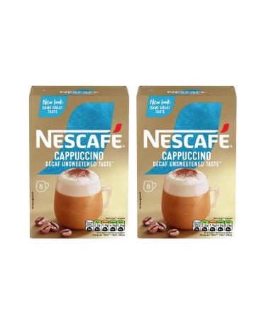 Coffee Multipack With 2x Nescafe Cappuccino Unsweetened Taste Decaf Gold Mix Coffee Boxes - 16 Nescaf Cappuccino Coffee Sachets - 8 per pack - Nescafe Coffee On the Go Instant Coffee Sachets