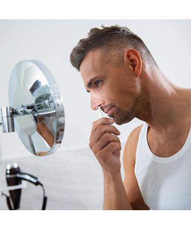 Nose Hair Trimming Set with Leather Sleeve - Stainless Steel Clippers for Men and Women - Silver - Buy Online on GoSupps.com