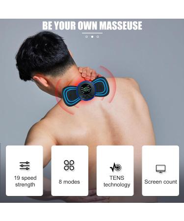EMS Neck Massager - 4-Piece Wireless Mini Device 8 Modes & 19 Levels for Shoulder & Muscle Pain Relief - Buy Online on GoSupps.com