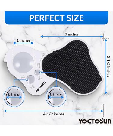 YOCTOSUN 30X 60X 90X Illuminated Jewelry Loupe Magnifier with UV Light and LED Lights - Ideal for Jewelry, Gems, Coins, Stamps - Buy Online on GoSupps.com