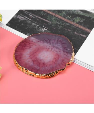 Jadpes Nail Art Plate - Resin Nail Art Palette with Natural Stone Pattern & Gold Rim - Red Nail Display Board for Creative Designs - Buy Online on GoSupps.com