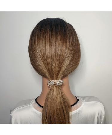 5 Pcs Rhinestone Hair Ties - Crystal Hair Bands for Women and Girls - 2.8 Inch Two-tone Crystal Color - Pack of 5 - Buy Online on GoSupps.com