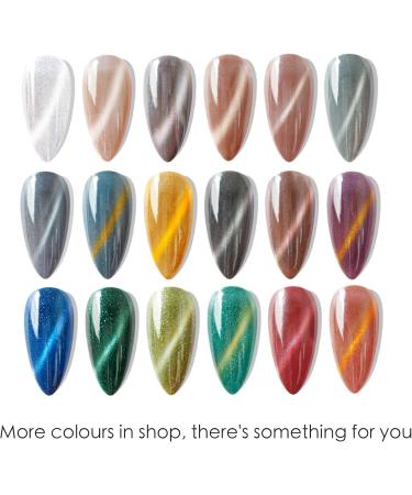 Cat Eye Gel Nail Polish White Silver Glitter Magnetic Gel Nail Varnish Holographic Sparkly Shimmer Crystal French Manicure Soak off UV/LED Lamp Nails Long Lasting Nail Art Manicure Salon DIY at Home - Buy Online on GoSupps.com