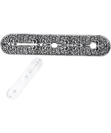Guitar Control Plate Carved Metal Light Weight Small Guitar Control Plate Replacement for TL TELE(Silver) - Buy Online on GoSupps.com