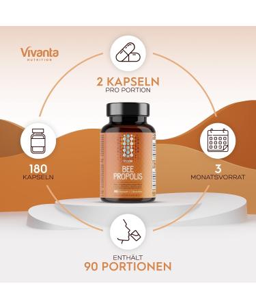 Bees Propolis Capsules 2000mg - 180 Caps (3-Month Supply) | Natural 5:1 Bee Propolis Extract - Boost Immunity & Wellness - Buy Online on GoSupps.com