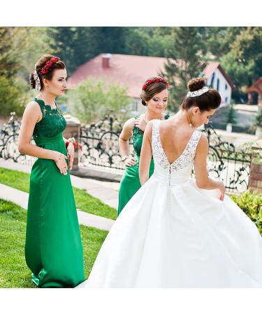 Satin Bridesmaid Scrunchies 12 Pack - White & Rose Gold Hair Ties for Bachelorette Party Favors and Bridal Wedding Parties - Buy Online on GoSupps.com