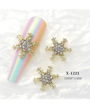 Stand Out With 10pcs 3D Art Alloy Snowflake Embellishments Fashionable Decorations X1231 - Buy Online on GoSupps.com