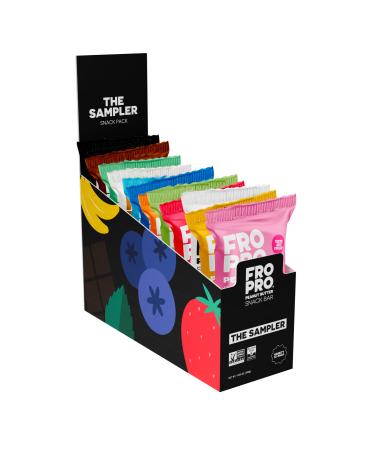 FROPRO Snack Bar - Peanut Butter Snack Bars - Gluten Free Dairy Free Soy Free Non GMO Plant Based Protein Snacks Bar - Crave-worthy & Great On-the-Go | Variety 12 Flavors 12 Pack Variety Sampler 12 Count (Pack of 1)