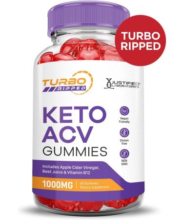 Justified Laboratories (3 Pack Turbo Ripped Keto ACV Advanced Formula 1000MG Keto Apple Cider Vinegar Formulated with Pomegranate Beet Juice Powder B12 Vegan Non GMO 180 Gummies 60 Count (Pack of 3) - Buy Online on GoSupps.com