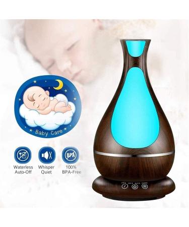 Aromatherapy Diffuser 400ml - Wood Grain Essential Oil Diffuser with Timer & Auto Shut-Off | Humidifier for Large Rooms & Baby Bedrooms | 7 Color Lights - Buy Online on GoSupps.com