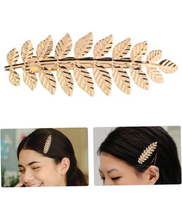 LEORX Gold Leaf Barrettes Metal Olive Leaf Hair Clip Minimalist Goddess Spring Hair Clip for Women - Buy Online on GoSupps.com