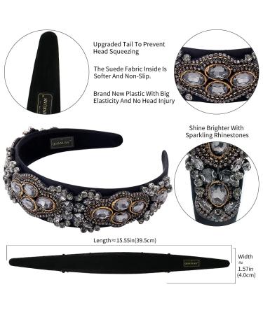 QIANXUAN Rhinestone Headband - Crystal Beaded Embellished Hair Accessory for Women - Buy Online on GoSupps.com
