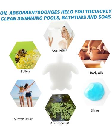 Pool Scum Sponge 20 PCS Pool Oil Absorbing Sponge Turtle Shaped Cleaning Sponge for Swimming Pool Floating White Pool Scum Sponge Filter for Hot Tub - Buy Online on GoSupps.com