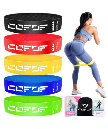 COFOF FITTESSBAND 5 Set 100% latex resistance bands with 5 resistance levels with German exercise instructions & supporting bags gymnastics band for yoga pilates strength training physiotherapy - Buy Online on GoSupps.com