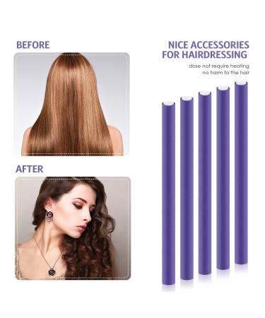 30-Piece Flexible Curling Rods Twist Foam Hair Rollers Set with Steel Rat Tail Comb - Purple (9.45 x 0.55 Inch) - Buy Online on GoSupps.com