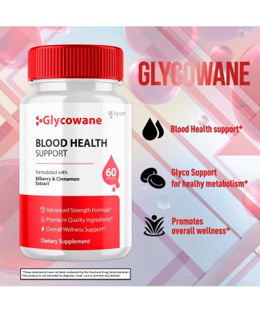 Glycowane Capsules Official Glycowan Blood Support Pills with All Natural Ingredients Advanced Formula Glycowane Blood Supplement with Maximum Strength Vitamins for Women and Men (60 Capsules) - Buy Online on GoSupps.com