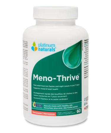Platinum Naturals - Meno-Thrive 60 Vegan Liquid Capsules - Supports Heart Health and Cognitive Function - Relieve Hot Flashes and Night Sweats in Women 60 Count (Pack of 1)