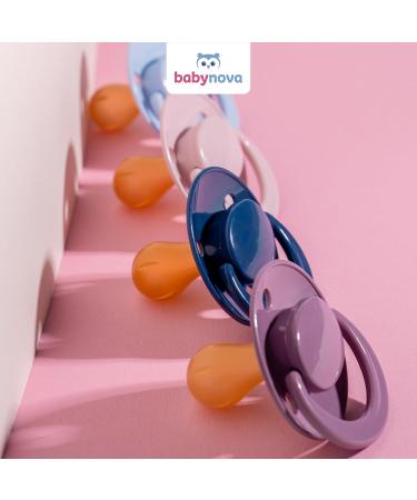 Buy Baby-Nova Latex Baby Pacifiers Set - Cherry Shape Natural Rubber BPA-Free Made in Germany - Ideal for 0-24 Months - Rosa & Lila - Buy Online on GoSupps.com