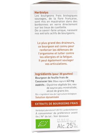 Bourgeons bio Cassisier - Ribes nigrum Cassissier/Cassis 50 ml (Lot de 1) - Buy Online on GoSupps.com