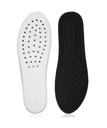 WLLHYF Memory Foam Insoles Cropable Comfort Insoles Cushioned Shock Absorption Support Pads Breathable Replacement Sports Insoles for Men Women (Women: US 5-8  Black) Women: US 5-8 Black