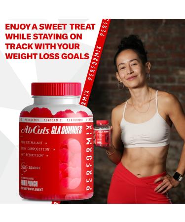 Performix AbCuts CLA Gummies - 60 Fruit Punch Gummies for Body Composition & Fat Reduction with Omega 3, Flaxseed Oil & Vitamin E - Sugar Free & Non-Stimulant Metabolism Support - 60 Count - Buy Online on GoSupps.com