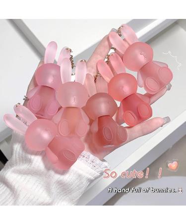 Super Cute Bunny Lip Glaze Keychain Lip Gloss - Portable Matte Velvet Lipstick Set (6 Pcs) for Girls | International Shipping - Buy Online on GoSupps.com