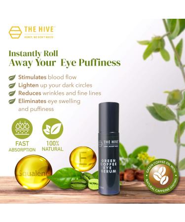 3x Caffeine Eye Serum by The Hive - Natural Anti-Aging Solution to Reduce Puffiness & Brighten Eyes | 10ml - Buy Online on GoSupps.com