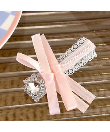 AJOIDR Ribbon Elegant Lacework Style Side Clip Hair Clip Elaborate Fairy Style Heart Bowknot Balletcore - Buy Online on GoSupps.com
