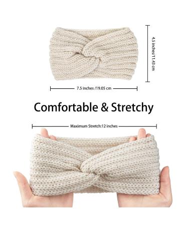 Chalier Cable Crochet Turban Ear Warmer Headband Set for Women - 4 Pack, Winter Headbands, Gift, B-Black - Buy Online on GoSupps.com