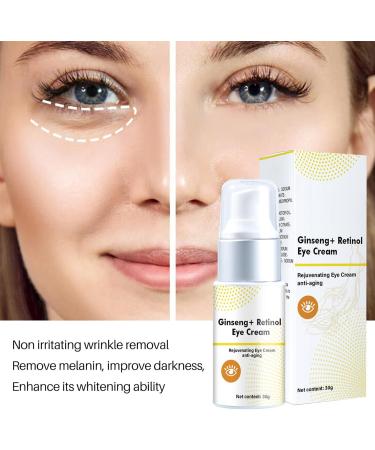 Retinol Eye Cream - Eye Cream for Dark Circles and Puffy Eyes - Ginseng Eye Cream Anti Aging - Eye Bags Remover Smooth Wrinkle Fade Fine Line - Moisture Hydrate Plump Elasticity Radiance Complexion - Buy Online on GoSupps.com