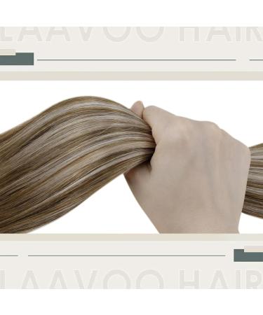 LAAVOO Microring Extensions - Real Hair Brown & Blonde Balayage Ombre Hair Extensions 55cm 50g #8/60/8 for Effortless Style - Buy Online on GoSupps.com