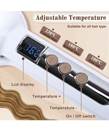 Hair Crimper Iron 0.6 Inch - Tourmaline Ceramic Fast Heat Adjustable Temp Dual Voltage | Perfect for All Hair Types - Buy Online on GoSupps.com