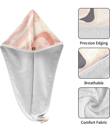 Super Absorbent Pink Beige Grey Hair Towels - Quick Drying Turbans 2 Pack for Women & Girls - Buy Online on GoSupps.com