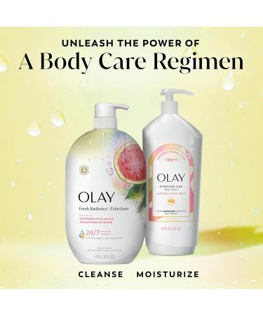 Olay Body Wash for Women Fresh Radiance 24/7 Skin-Loving Freshness Visibly Radiant Plant Based Cleansers Vitamin B3 & Antioxidant Blend For All Skin Types Watermelon & Agave Scent 35 fl oz - Buy Online on GoSupps.com