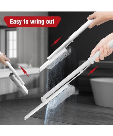 Midyb Self Squeeze Sponge Mop with Telescopic Handle, 2 PVA Heads - Ideal for Home & Commercial Floor Cleaning - Buy Online on GoSupps.com