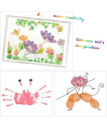 Lsushine Craft Large Ink Pad Stamps - Pack of 8 Rainbow Finger Ink Pads for Kids DIY - 8 Vibrant Colors - Buy Online on GoSupps.com