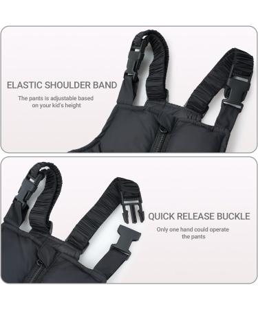 Kids Winter Puffer Jacket and Snow Bib Pants 2-Piece Snowsuit Set | Hooded Down Coat & Snow Pants Outfit | 3-4 Years, Black - Buy Online on GoSupps.com