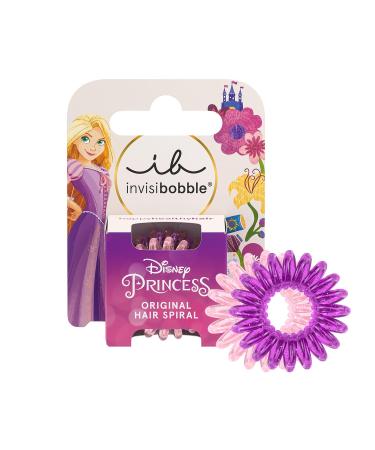 invisibobble Kids Disney Rapunzel Set of 3 Pink & Purple - Spiral Hair Scrunchies Girls - Hair Scrunchies without Pull for Perfect Hold Kids Original Rapunzel