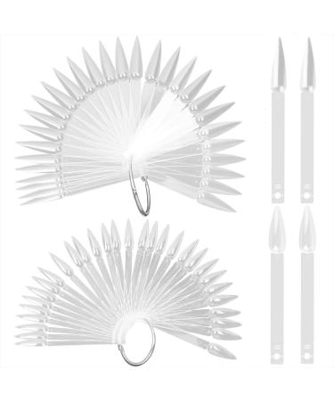 160 Pcs Stiletto Nail Swatch Sticks, Clear Nail Sample Sticks for Gel Polish Display Clear-160pcs