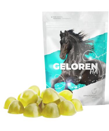 Located horse additives for joints for joints - hyaluronic acid - natural joint cubes for horses for the supply of ribbons and joints apple 450g 450 g