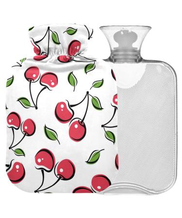 NAANLE CARTOON Cherry berries Heat bottle MITSCHAPED Transparent hot water bottle 1L heat bottle for bed Handfoot Warmer pain relief heat and cold therapy