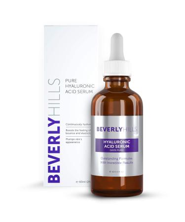 Beverly Hills 100% Pure Hyaluronic Acid Serum for Face for Hydrating Skin and Targeting Wrinkles | Anti Aging Hyaluronic Acid Moisturizer for Intense Hydration | 60mL  150 Day Supply