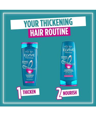 L'Oreal Elvive Fibrology Thickening Shampoo & Conditioner Set for Fine Thin Hair 400ml bottle of each - Buy Online on GoSupps.com