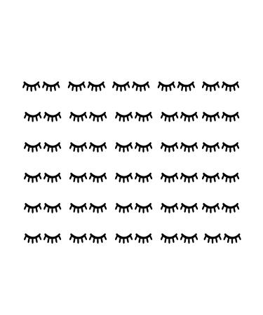 Eyelashes Unicorn Sleepy Eyes Lash Stickers Decal Perfect for Craft Home Decor Gold or Black Available Design 5 (1.5cm - 30x Pairs Eyelashes Black Gloss)