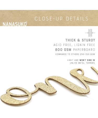 NANASUKO 1st Birthday Cake Topper - Double Sided Gold Glitter - Made in USA - Buy Online on GoSupps.com