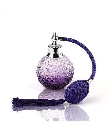 Coolrunner Crystal Art Vintage Style Refillable Perfume Atomizer Long Spray Bottle 100ml (Purple)